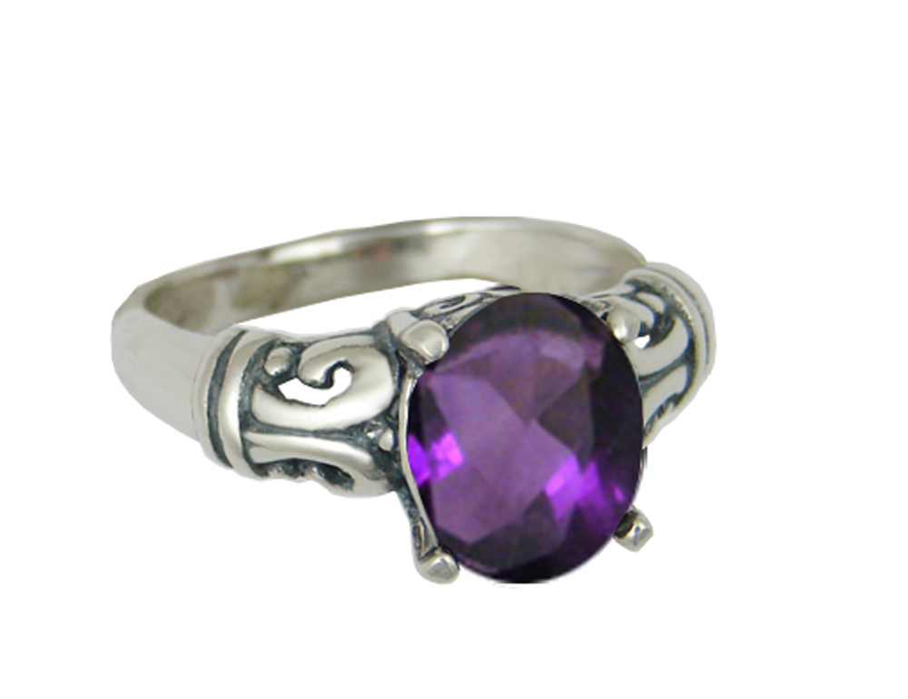 Sterling Silver Ring With Amethyst Size 6